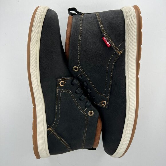 Levis Mens 51927941A Black Goshen Waxed Lace Up High Top Size 13 Ankle Sneakers main image 7